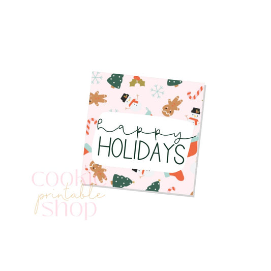 happy holidays tag - digital download