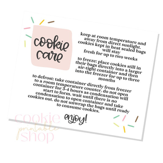 cookie care card - digital download
