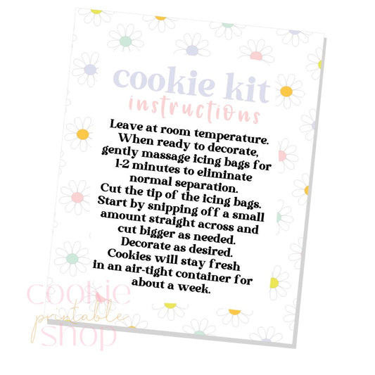 cookie kit instructions card - digital download