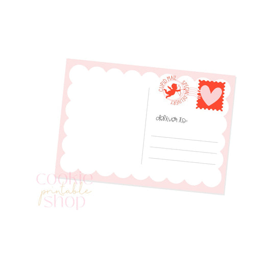 cupid mail postcard - digital download