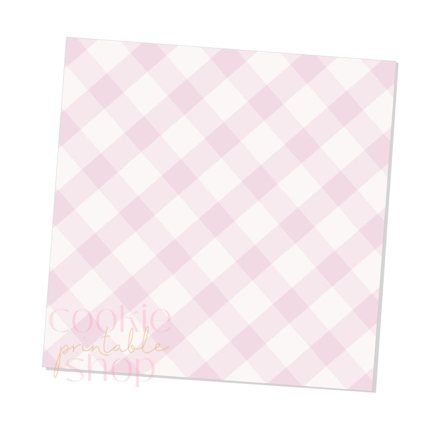 deep pink gingham box backers for multiple sizes - digital download