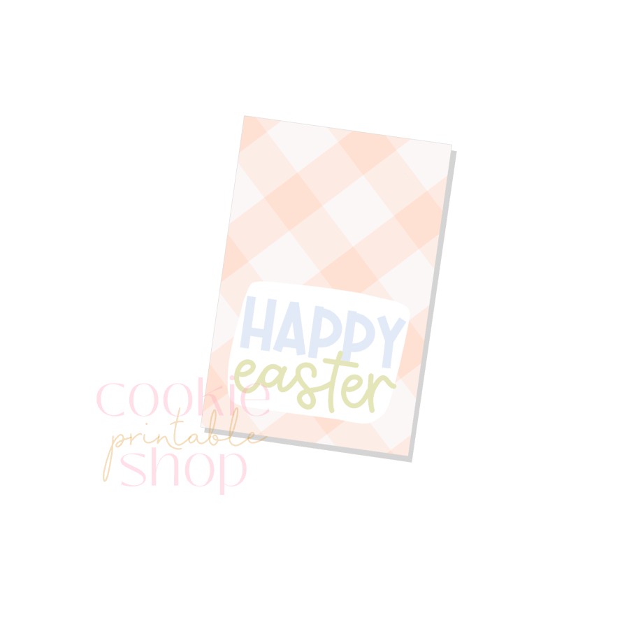 happy easter rectangle tag - digital download