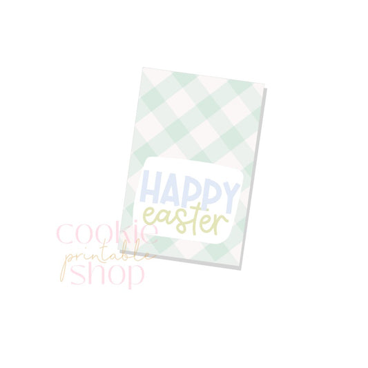 happy easter rectangle tag - digital download