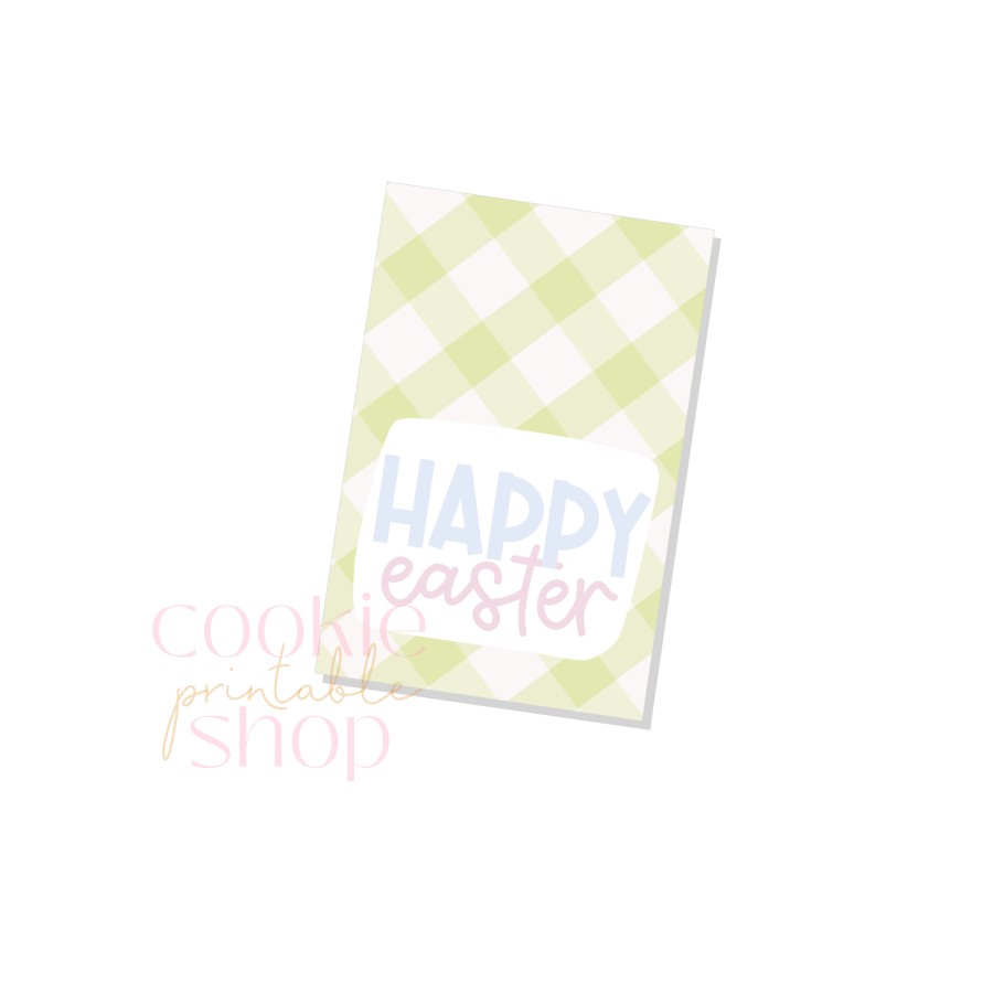 happy easter rectangle tag - digital download