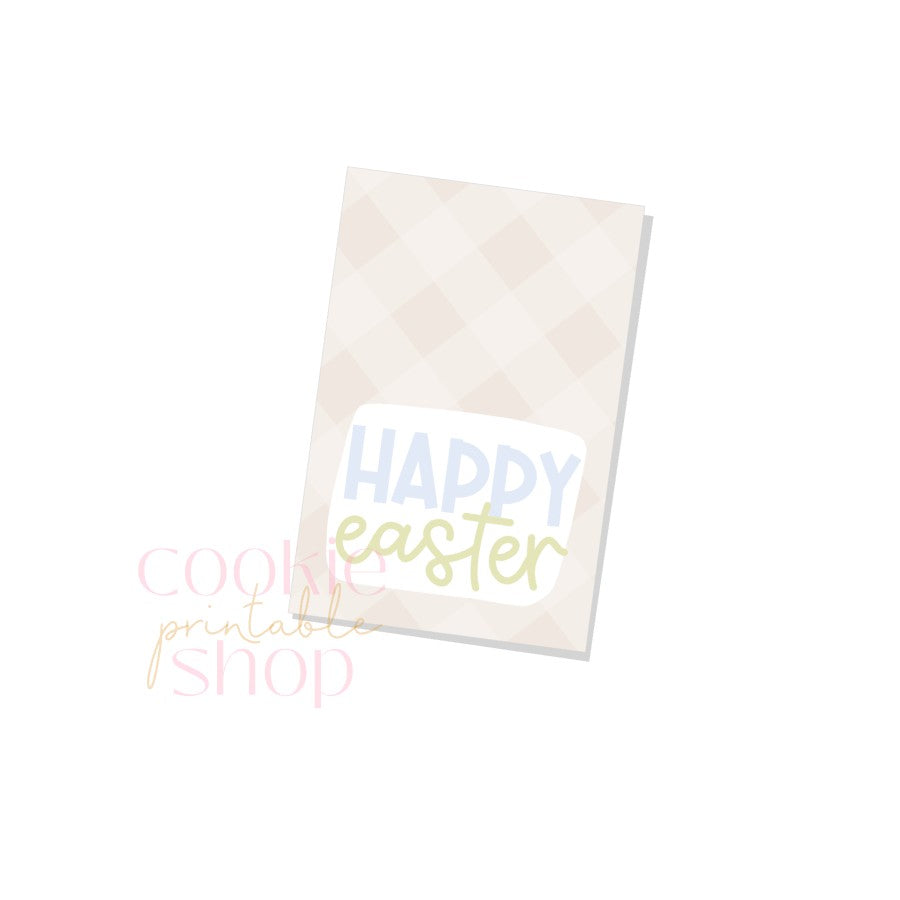 happy easter rectangle tag - digital download