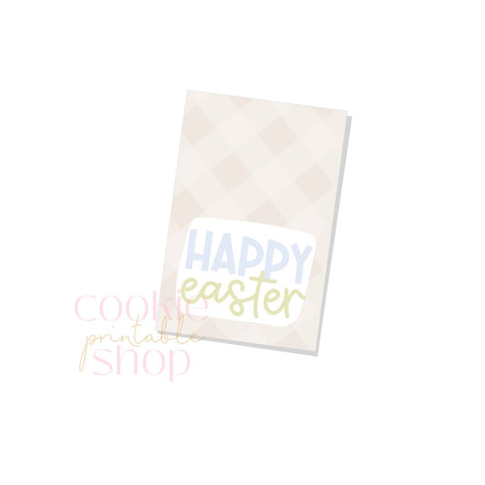 happy easter rectangle tag - digital download