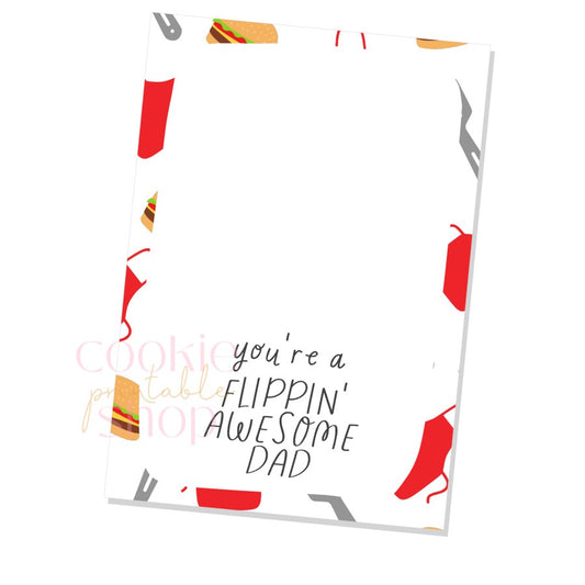you're a flippin awesome dad cookie card - digital download