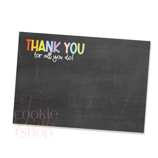 thank you for all you do 5" x 3.5" gift card cookie card - digital download