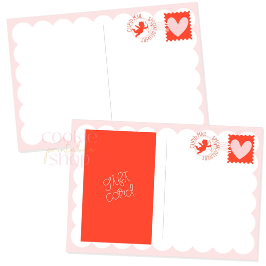 cupid mail gift card postcard - digital download