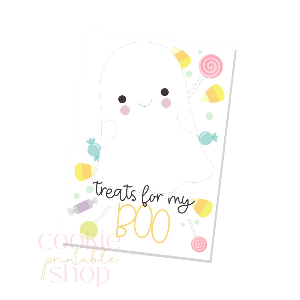 treats for my boo cookie card - digital download