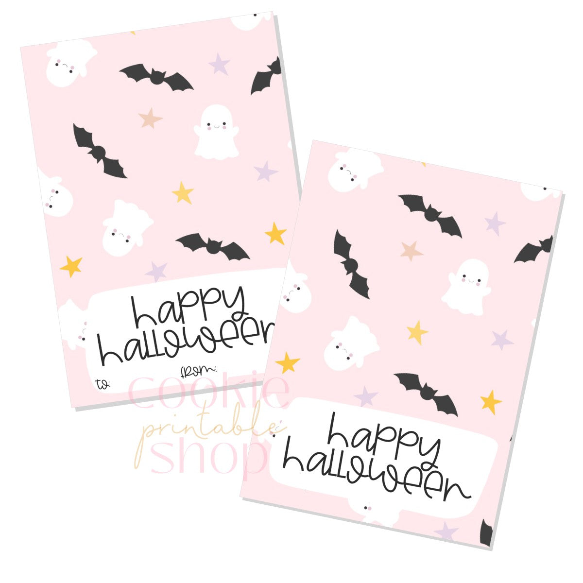 happy halloween cookie card - digital download