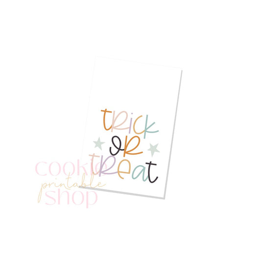 trick or treat rectangle tag - digital download