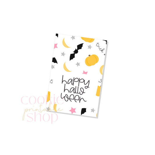 happy halloween rectangle tag - digital download