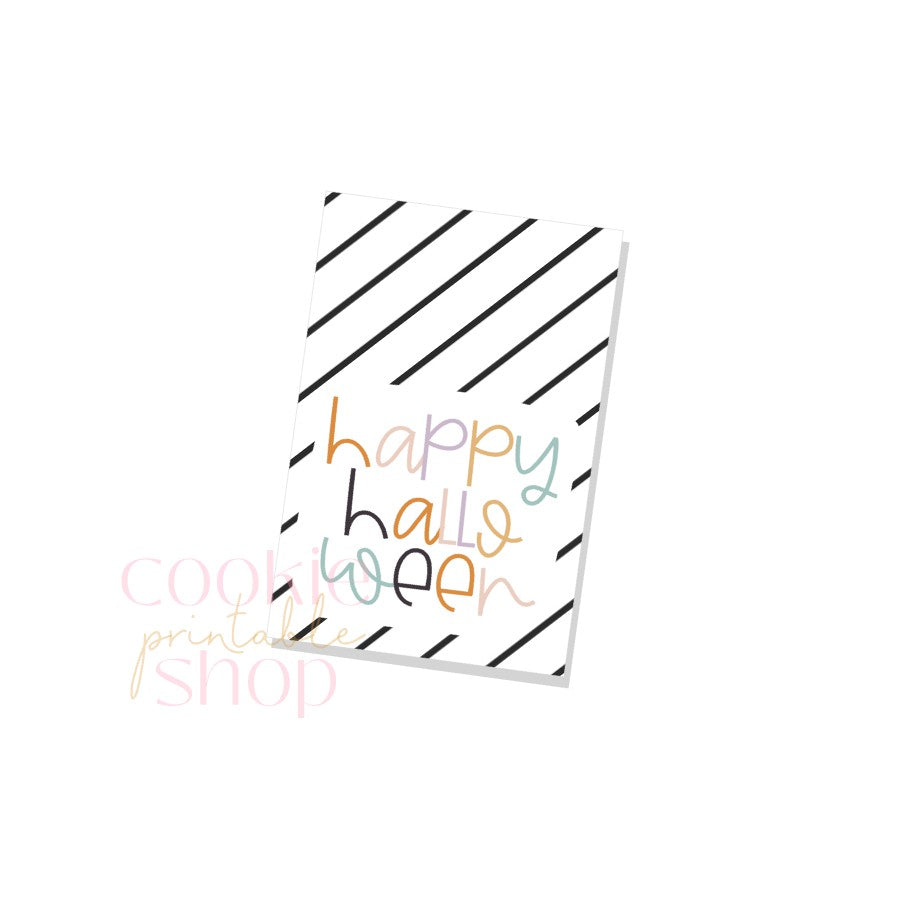 happy halloween rectangle tag - digital download