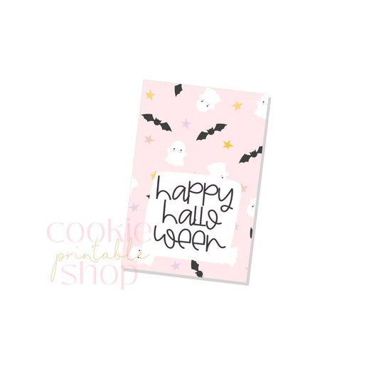 happy halloween rectangle tag - digital download