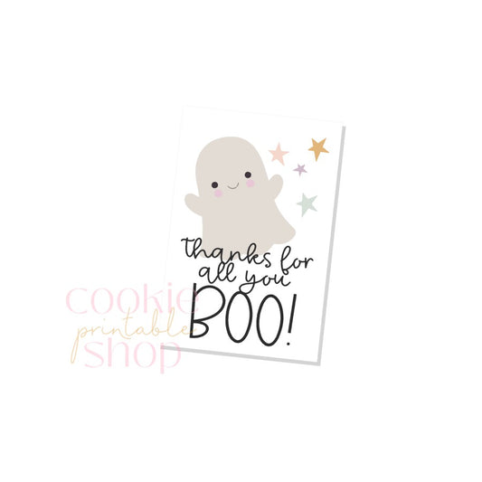 thanks for all you boo rectangle tag - digital download