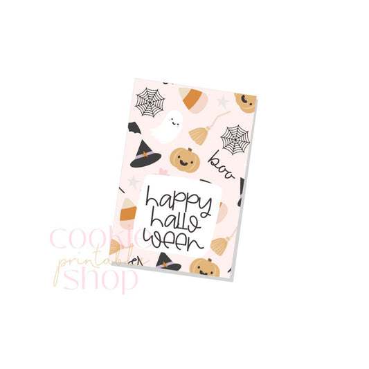 happy halloween rectangle tag - digital download