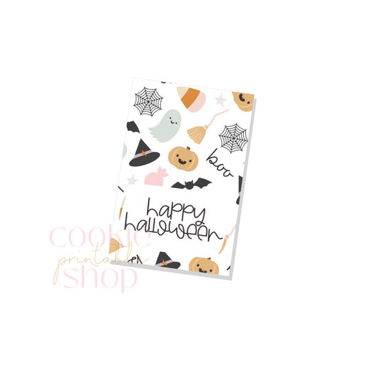 happy halloween rectangle tag - digital download
