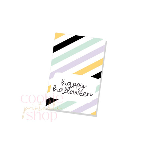 happy halloween rectangle tag - digital download