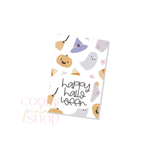 happy halloween rectangle tag - digital download