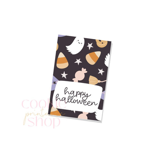 happy halloween rectangle tag - digital download