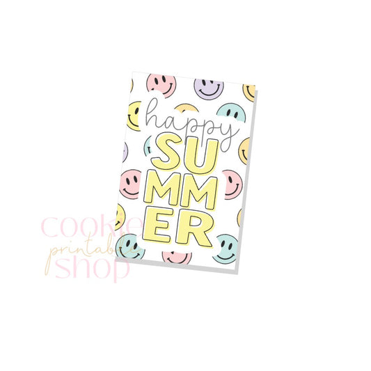 happy summer rectangle tag - digital download