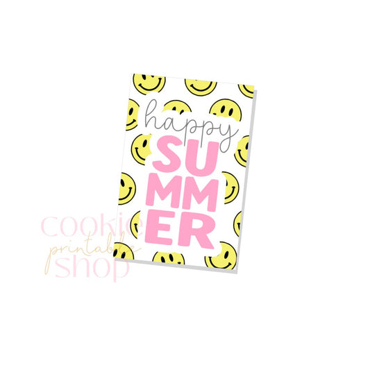happy summer rectangle tag - digital download