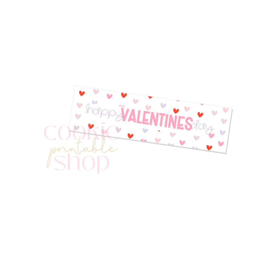 happy valentines day skinny rectangle tag - digital download