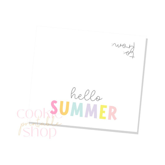 hello summer bag topper - digital download