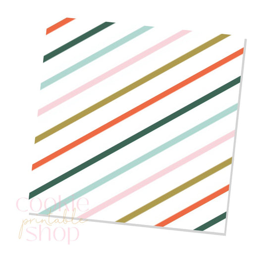 holiday stripes box backers for multiple sizes - digital download
