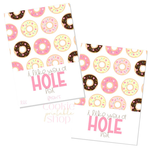 i like you a hole lot cookie card - digital download
