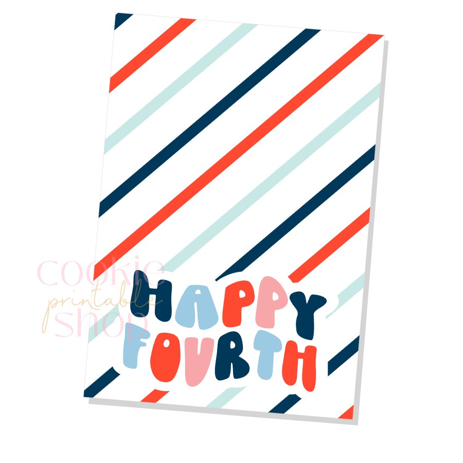 happy fourth cookie card - digital download