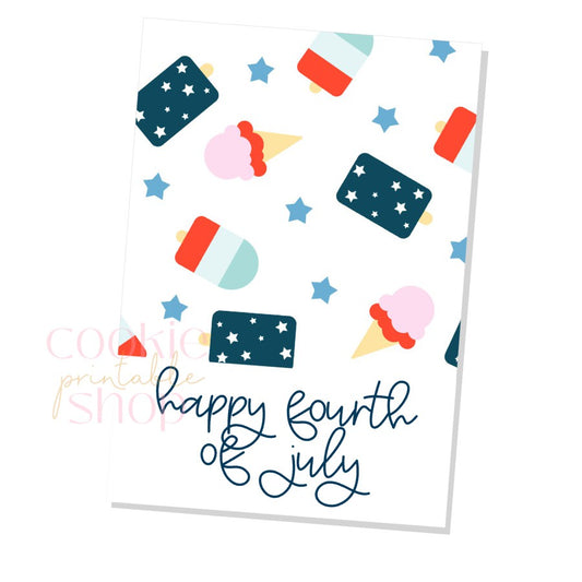 happy fourth cookie card - digital download