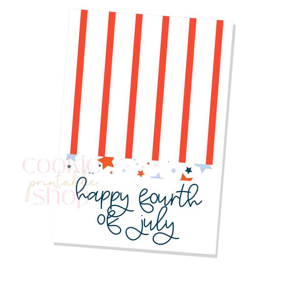 happy fourth cookie card - digital download