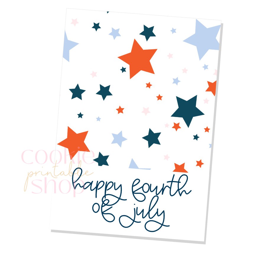 happy fourth cookie card - digital download