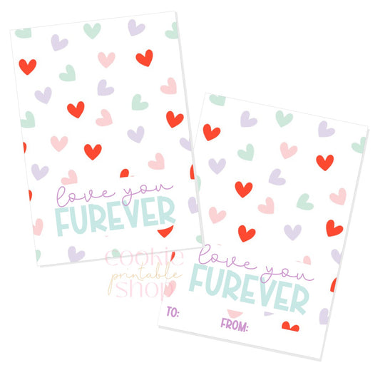 love you furever cookie card - digital download