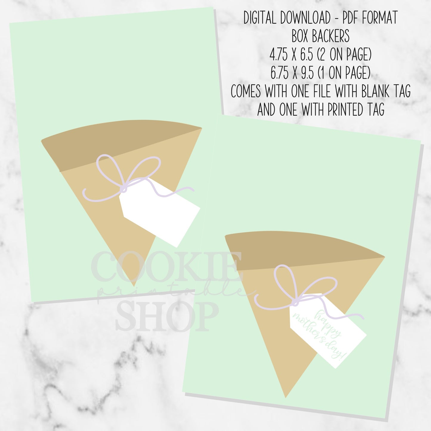 flower bouquet cookie box backer - digital download