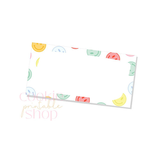 happy face bag name tag - digital download