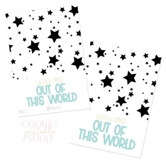 you are out of this world cookie card - digital download