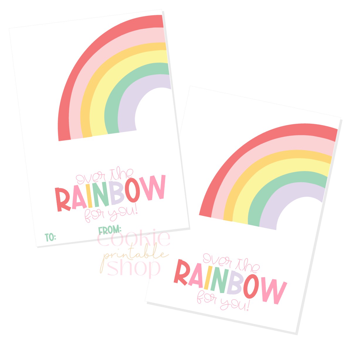 over the rainbow for you cookie card - digital download