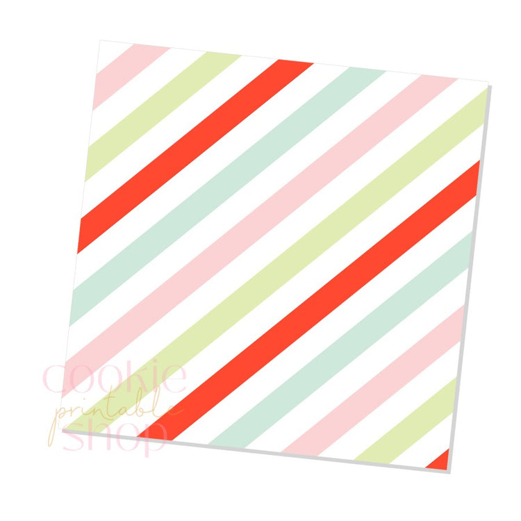 pastel elf stripes box backers for multiple sizes - digital download