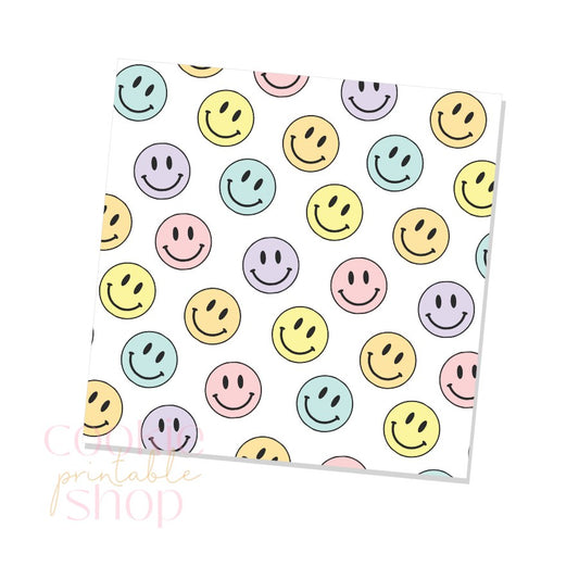 pastel smiley face box backers - digital download