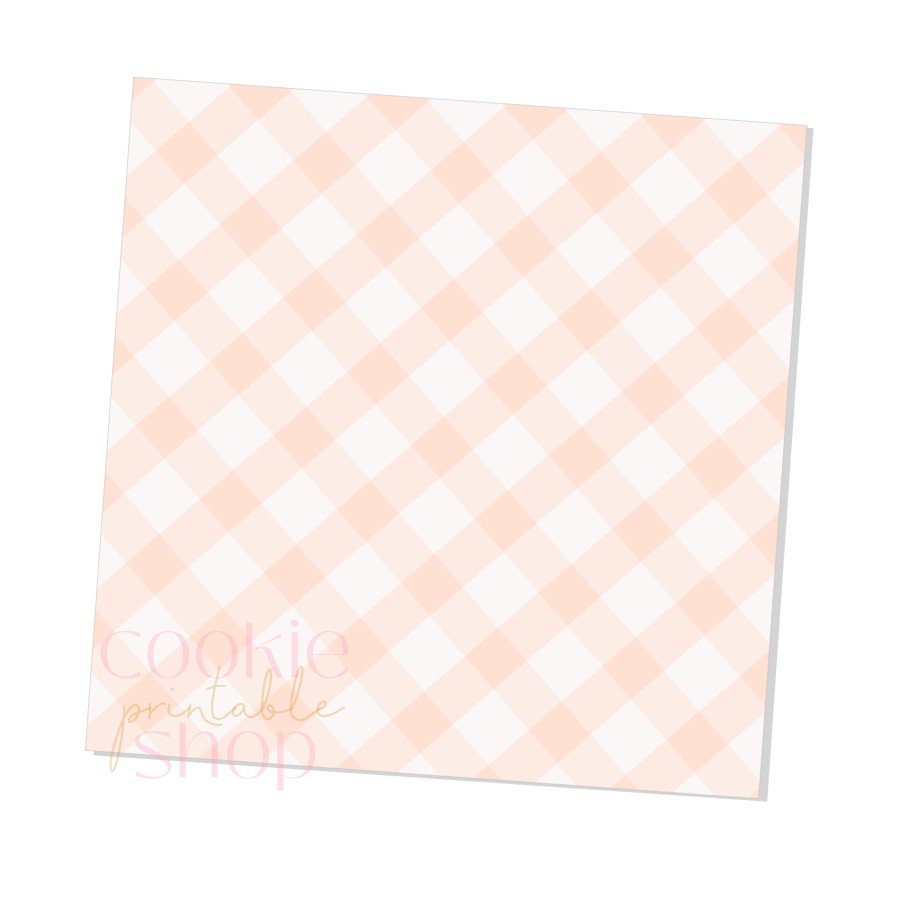 peach gingham box backers for multiple sizes - digital download