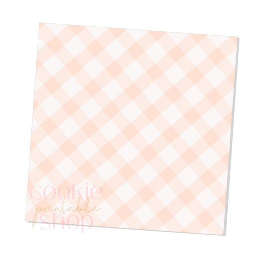 peach gingham box backers for multiple sizes - digital download