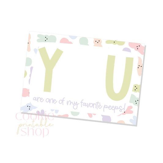 you are one of my favorite peeps cookie card - digital download