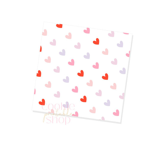 pink and red hearts box backers for multiple sizes - digital download