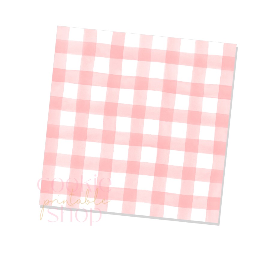 pink gingham box backers - digital download