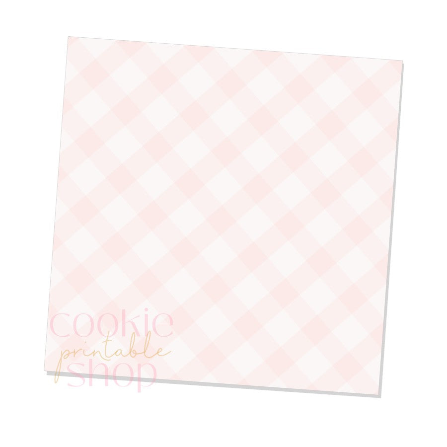 pink gingham box backers for multiple sizes - digital download