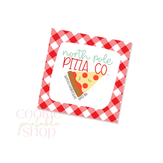 elf pizza label 3" - digital download