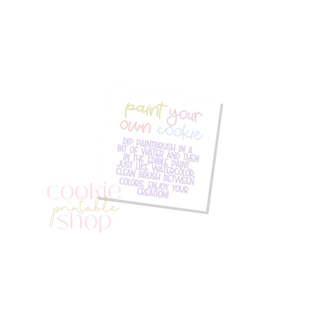 easter paint your own cookie 2.5 inch square tag - digital download